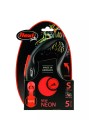 Smycz Flexi New Neon – czarna/pomarańczowa, 5 m, rozmiar S - taśma