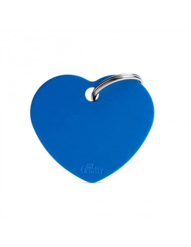 Adresówka MyFamily Basic Duże Serce - niebieska, aluminium, GRAWER dwustronny, rozm. M