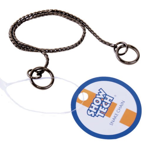Łańcuszek wystawowy Show Tech Snake Chain - antracyt, 25cm x 2,5mm