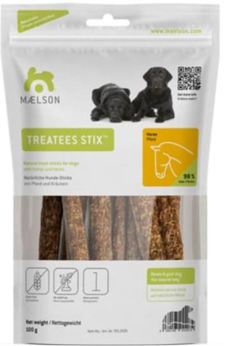 Smaczki dla psa Maelson Treatees Stix Koń - 100 g, naturalne, bezglutenowe, monobiałkowe 