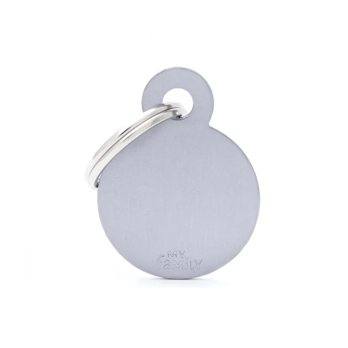 Adresówka MyFamily Basic Małe Kółko - szara, aluminium, GRAWER dwustronny, rozm. S  
