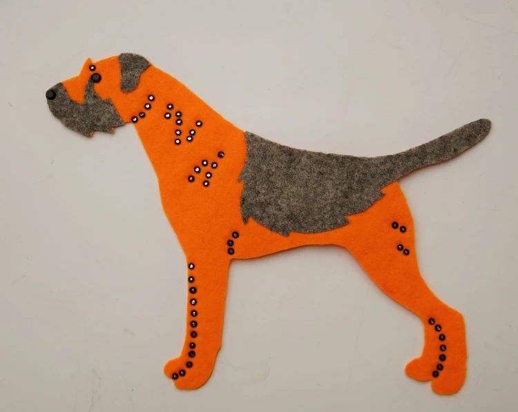 Border Terrier pomarańczowo szara aplikacja filcowa.jpg