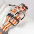 Szelki Easy Harness HHVMR10002-9 –  pomarańczowe w biało szare paski rozm. 9 – marki Hugo & Hudson    