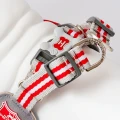 Szelki Easy Harness HHVMR10001-7 – czerwone w szaro-białe paski rozm. 7 – marki Hugo & Hudson 