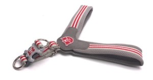 Szelki Easy Harness HHVHM10001-7 – szare w czerwone paski rozm. 7 – marki Hugo & Hudson