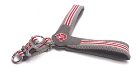 Szelki Easy Harness HHVHM10001-7 – szare w czerwone paski rozm. 7 – marki Hugo & Hudson