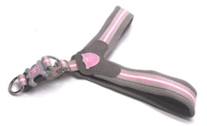 Szelki Easy Harness HHVHM10009-7 – szare w różowe paski rozm. 7 – marki Hugo & Hudson