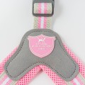 Szelki Easy Harness HHVHM10009-7 – szare w różowe paski rozm. 7 – marki Hugo & Hudson