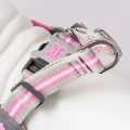 Szelki Easy Harness HHVHM10009-7 – szare w różowe paski rozm. 7 – marki Hugo & Hudson
