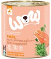 Mokra karma w puszce WOW Lachs - łosoś z mniszkiem lekarskim i pokrzywą - 800g     