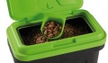 Hermetyczny pojemnik  Dry Box na suchą karmę lub smakołyki - kremowy/czarny, pojemność 20 kg, z wbudowaną łopatką, Maelson 