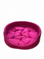 Leżanka owalna SandipetS Doggy - rozmiar  2 (46cmx41cmx16cm), fuksja, z poduchą  