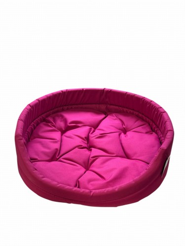 Leżanka owalna SandipetS Doggy - rozmiar  2 (46cmx41cmx16cm), fuksja, z poduchą  