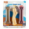 Zestaw 3 różnych zabawek dla szczeniaka o różnych smakach i różnej twardości Puppy Stages Pack – rozm. M, smak kurczaka, bekonu i wołowiny