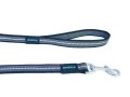 Smycz regulowana Latex leash Szara odblaskowa 2m  Zn