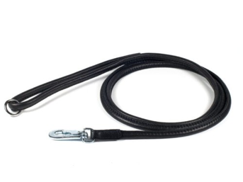 Smycz Skórzana okrągła 150 cm, Ø 4 mm Czarna 