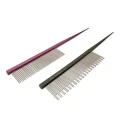 Solidny metalowy grzebień ze szpikulcem Fine Tooth Parting Comb Fioletowy - marki Chris Christensen 