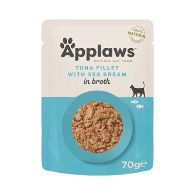 Saszetka dla kota Cat Pouch Filet z tuńczyka z doradą w bulionie 70g - marki Applaws