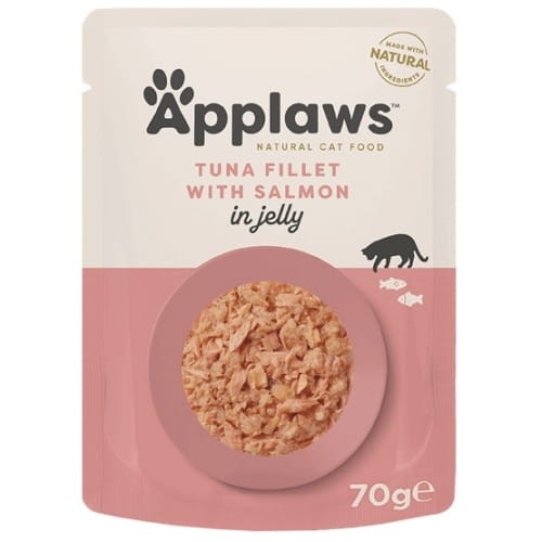 Saszetka dla kota Filet z tuńczyka z łososiem w galaretce 70g - marki Applaws 