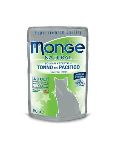 Saszetka dla kota NATURAL Tuńczyk żółtopłetwy w galarecie 80g - marki MONGE