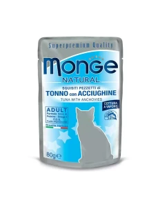 Saszetka dla kota NATURAL Tuńczyk z Anchois 80g - marki MONGE 