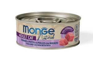 Puszka dla kota NATURAL Tuńczyk z kurczakiem i wołowiną 80g - marki MONGE