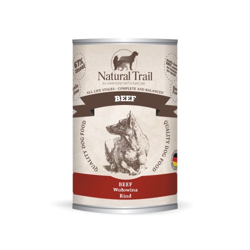 Mokra karma w puszce - Wołowina - 400g- marki Natural Trail 