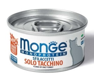 Puszka dla kota MONOPROTEIN Płatki mięsa indyka 80g - marki MONGE 