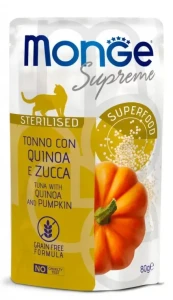 Saszetka dla kota Supreme Sterilised Tuńczyk z komosą ryżową i dynią 80g - marki MONGE