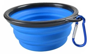 Praktyczna miska podróżna dla psa Travel Dog Bowl Niebieska 350 ml 