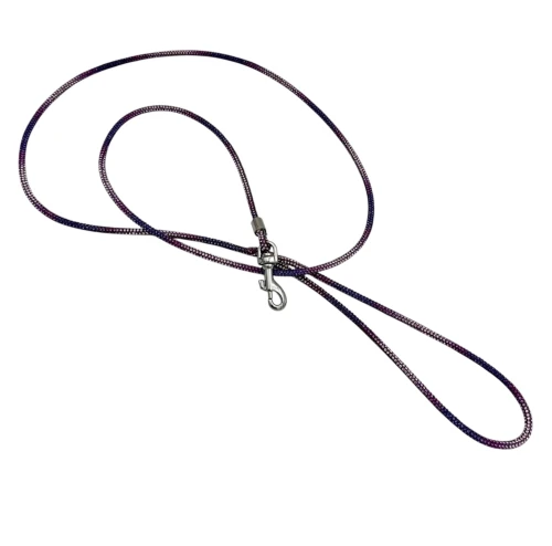Świecąca Ringówka bawełniana o grubości 4mm, FIOLETOWE OMBRE - 120cm