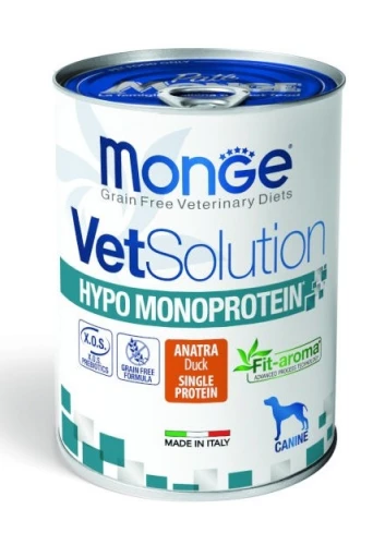 Puszka dla PsaVETSOLUTION DOG- HYPO MONOPROTEIN KACZKA 400g  - marki MONGE 