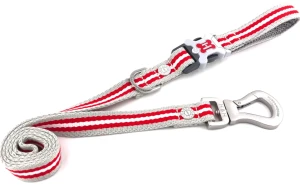 Smycz Classic Stripe HHSL10001-M/L – czerwone paski 1,2 m – marki Hugo & Hudson 