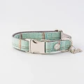 Obroża Tweed r. L – krata Aqua, morski niebieski, Hugo & Hudson  